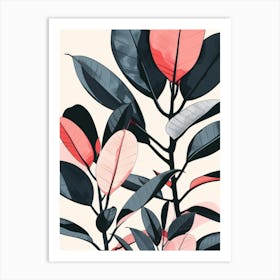 Pink Leaves On A Tree Art Print