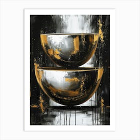 Gold Bowls Art Print