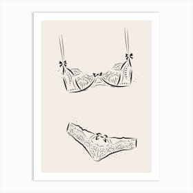 Coquette Lingerie - Cream Art Print