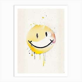 Smiley Face Symbol Minimal Watercolour Art Print