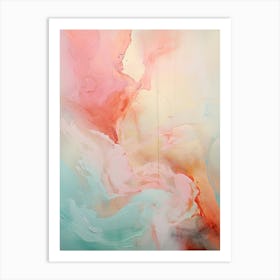 Pink And Teal, Abstract Raw Painting 3 Art Print