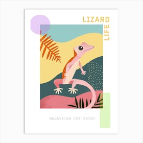 Malaysian Cat Gecko Abstract Modern Illustration 1 Poster Art Print
