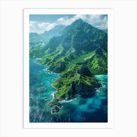 Aerial View Of A Tropical Island 6 Art Print