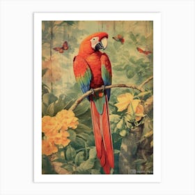 Winged Kaleidoscope: Colorful Parrot Wall Art Art Print