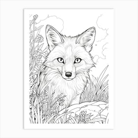 Fox In The Grass 2 Art Print