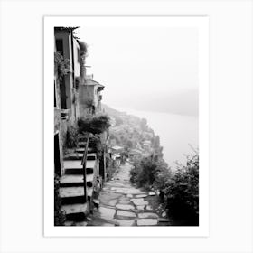 Cinque Terre, Italy, Black And White Photography 3 Art Print