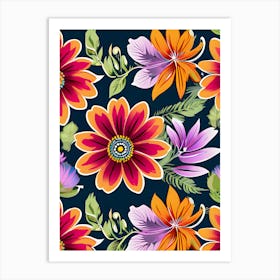 Floral Seamless Pattern Art Print