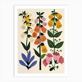 Painted Florals Foxglove 1 Art Print