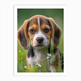 Beagle Puppy.Generated AI. Wall Art Print Art Print