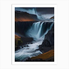 Thorufoss, Iceland Nat Viga Style (2) Art Print