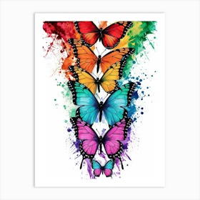 Rainbow Butterflies Art Print