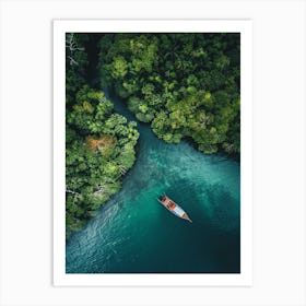 Boat In The Jungle Art Print