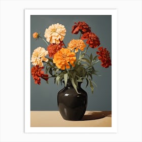 Bouquet Of Marigold Flowers, Autumn Fall Florals Painting 1 Art Print