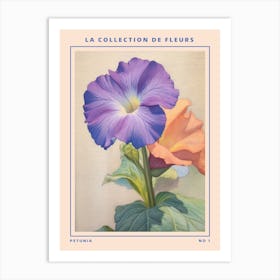 Petunia French Flower Botanical Poster Art Print