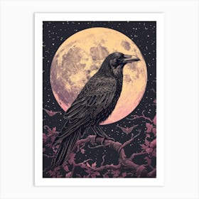 Raven In The Moonlight Art Print