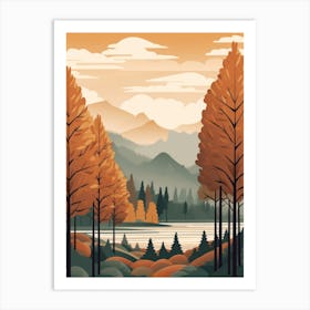 Autumn , Fall, Landscape, Inspired By National Park in the USA, Lake, Great Lakes, Boho, Beach, Minimalist Canvas Print, Travel Poster, Autumn Decor, Fall Decor 20 Art Print