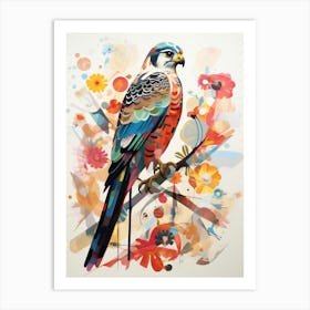 Bird Painting Collage Falcon 1 Art Print