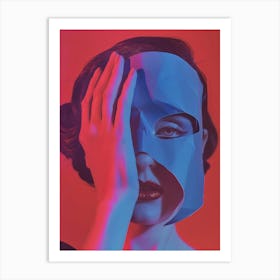 Woman With A Mask Art Print