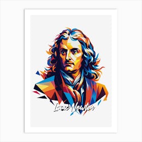 Isaac Newton 03 Portrait WPAP Pop Art Art Print