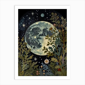 Moon In The Garden Style William Morris 2 Art Print