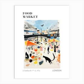 The Food Market In London 2 Illustration Poster Art Print