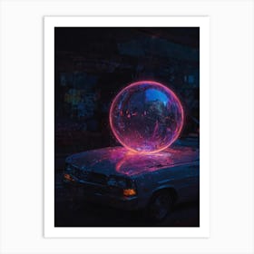 Car With A Pink Ball Art Print