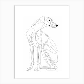 Dog animal lines art Art Print