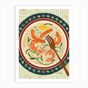 Seafood Risotto Art Deco Kitchen Inspired Art Print
