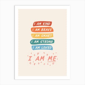 I Am Me - Rainbow Kids Art Print