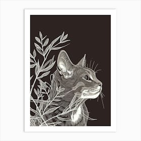 American Wirehair Cat Minimalist Illustration 4 Art Print