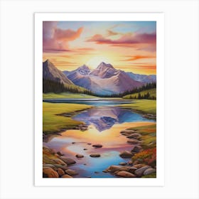 Sunset In The Mountains 13 Art Print