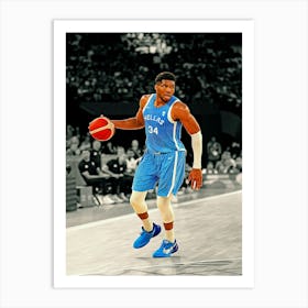 Giannis Antetokounmpo Of The Greece Mens National Team Handles The Ball During The Game At The Accorhotels Arena Art Print