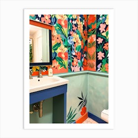 Tropical Bathroom Art Print