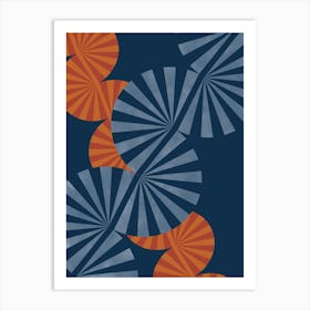 Blue And Orange Swirls Art Print
