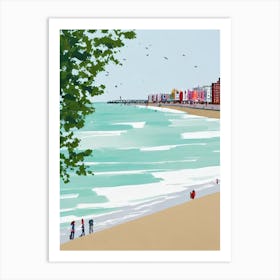 Brighton Beach, East Sussex Contemporary Illustration 2  Art Print