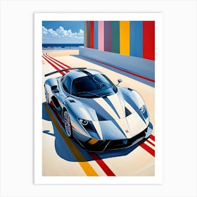 Race Car On A Track 1 Art Print