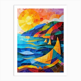 Sailboats On The Sea Art Print