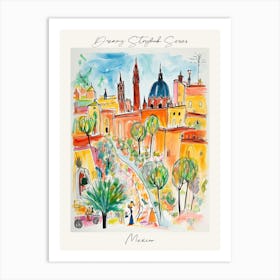 Poster Of Mexico, Dreamy Storybook Illustration 1 Art Print