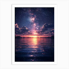 Night Sky Over Water 1 Art Print