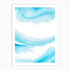 Blue Ocean Wave Watercolor Vertical Composition 145 Art Print