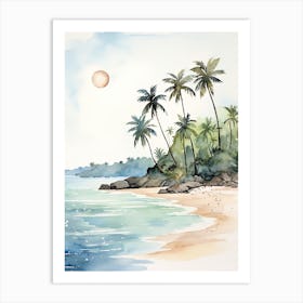 Watercolour Of Playa Manuel Antonio   Manuel Antonio National Park Costa Rica 0 Art Print