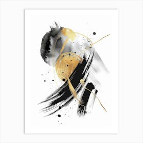 Abstract Black And Gold Painting 61 Art Print