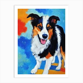 Collie Fauvist Style Dog Art Print