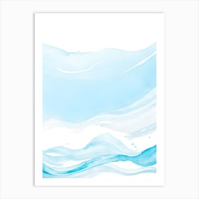 Blue Ocean Wave Watercolor Vertical Composition 102 Art Print