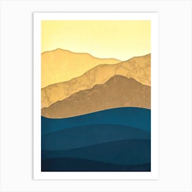 Golden Hills And Shadowed Forests 1 Art Print