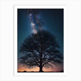 Tree In The Night Sky 2 Art Print