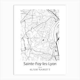 Sainte Foy Les Lyon,France Minimalist Map Art Print