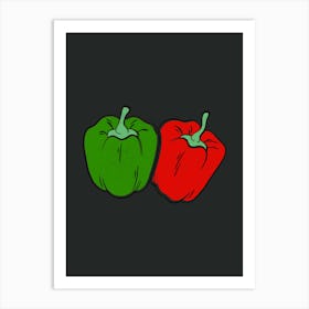 Red And Green Peppers Art Print