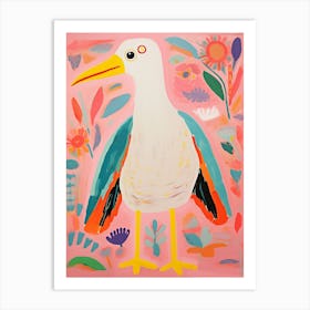 Pink Scandi Albatross 2 Art Print