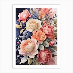 Watercolor Roses Art Print